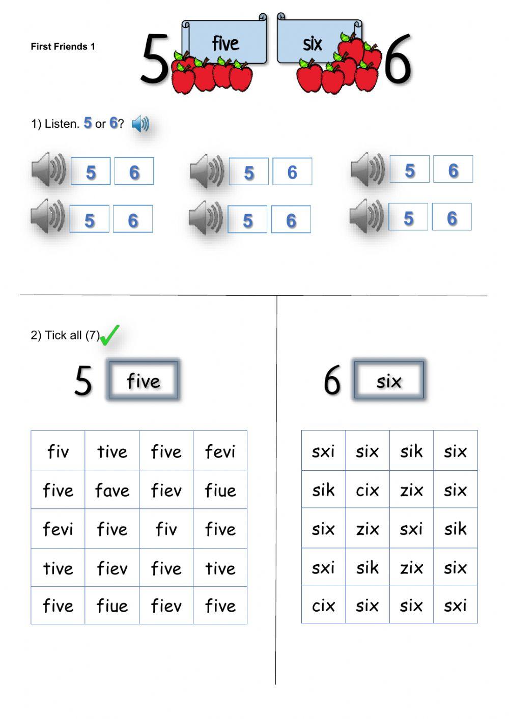 First Friends 1 - Five, six First Friends 1 - Five, six