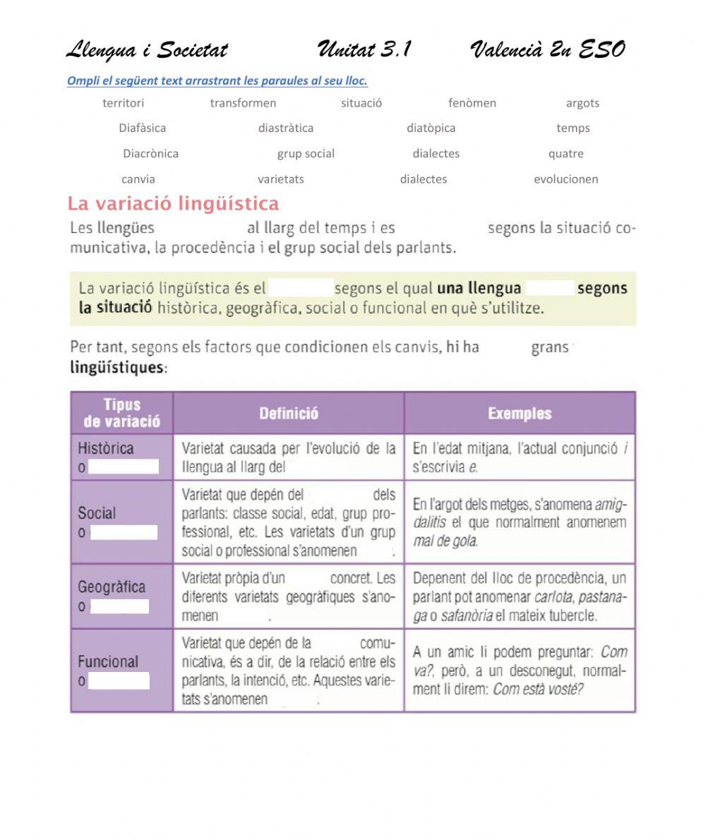 Llengua i Societat Unitat 3.1