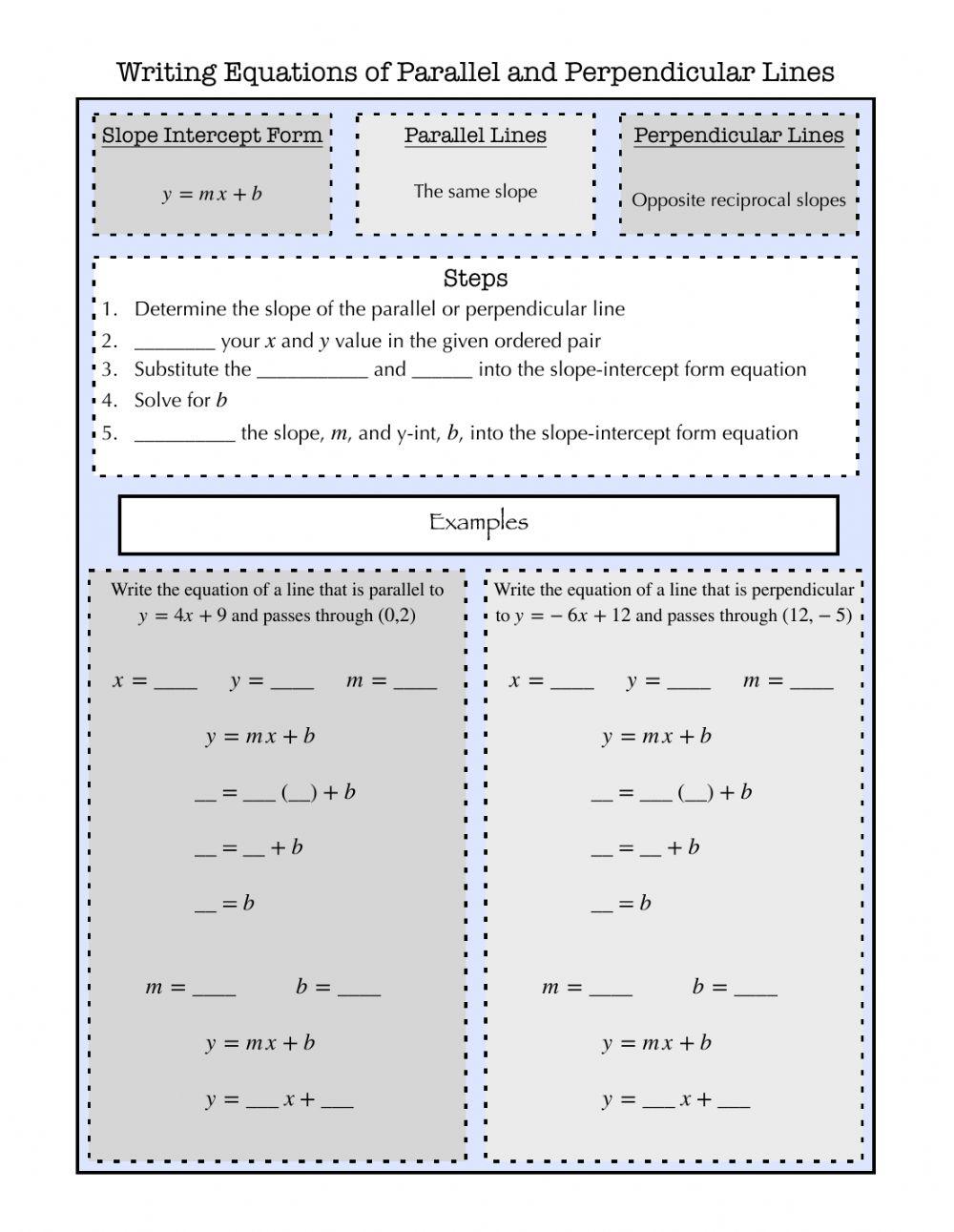Writing Equations of Parallel and Perpendicular Lines Notes worksheet | Live Worksheets writing-equations-of-parallel-and-perpendicular-lines-notes-worksheet-live-worksheets