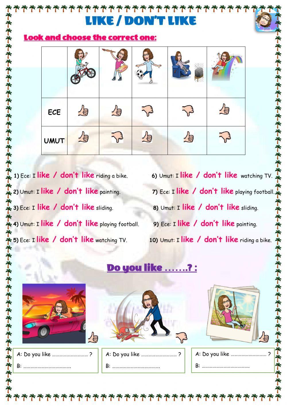 Grade 4-Unit 4-Free time activities-Like-don't like