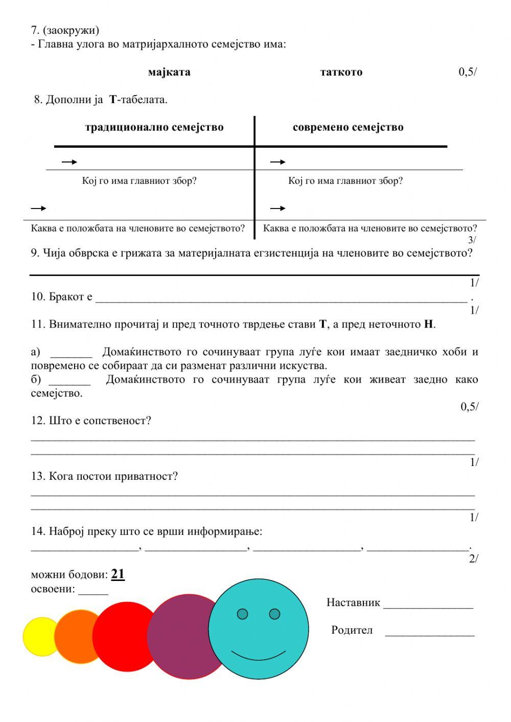 Семејство, домаќинство и општество