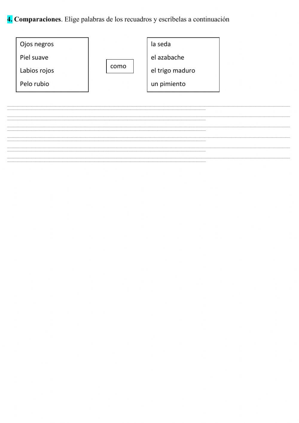 Ficha EXPRESIÓN ESCRITA XII T-10 5º EPO