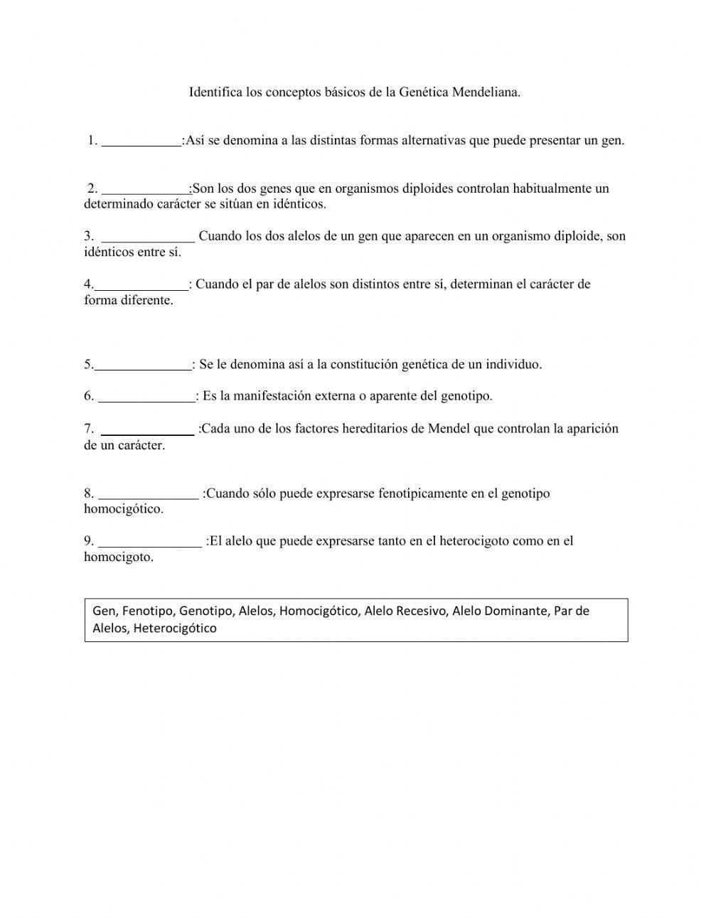 Conceptos de genetica mendeliana