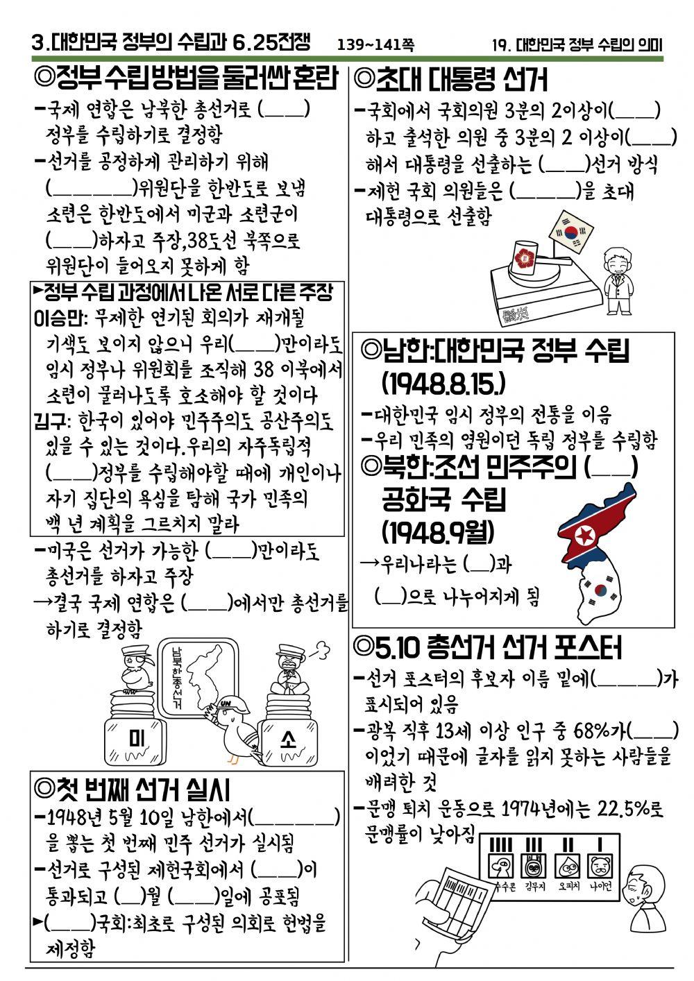 까막샘 만화학습지(19 대한민국 정부수립)