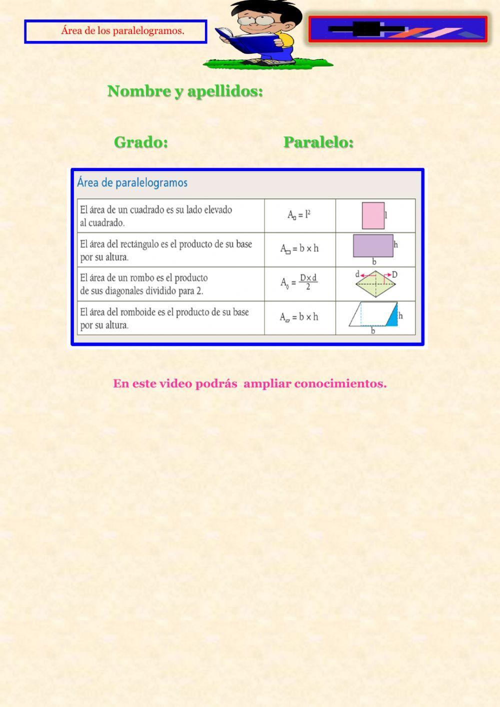 Área del paralelogramo