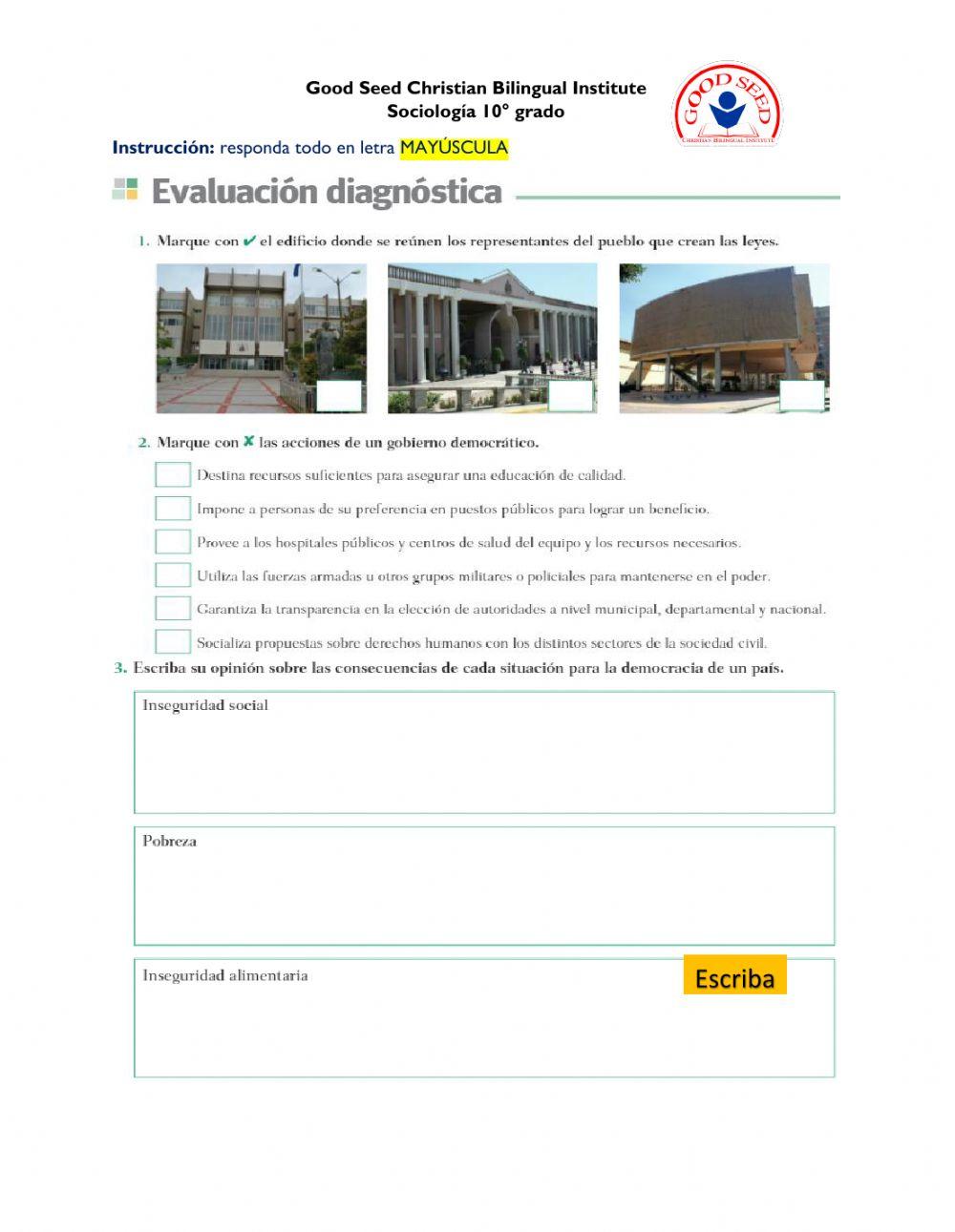 Evaluación diagnóstica U4