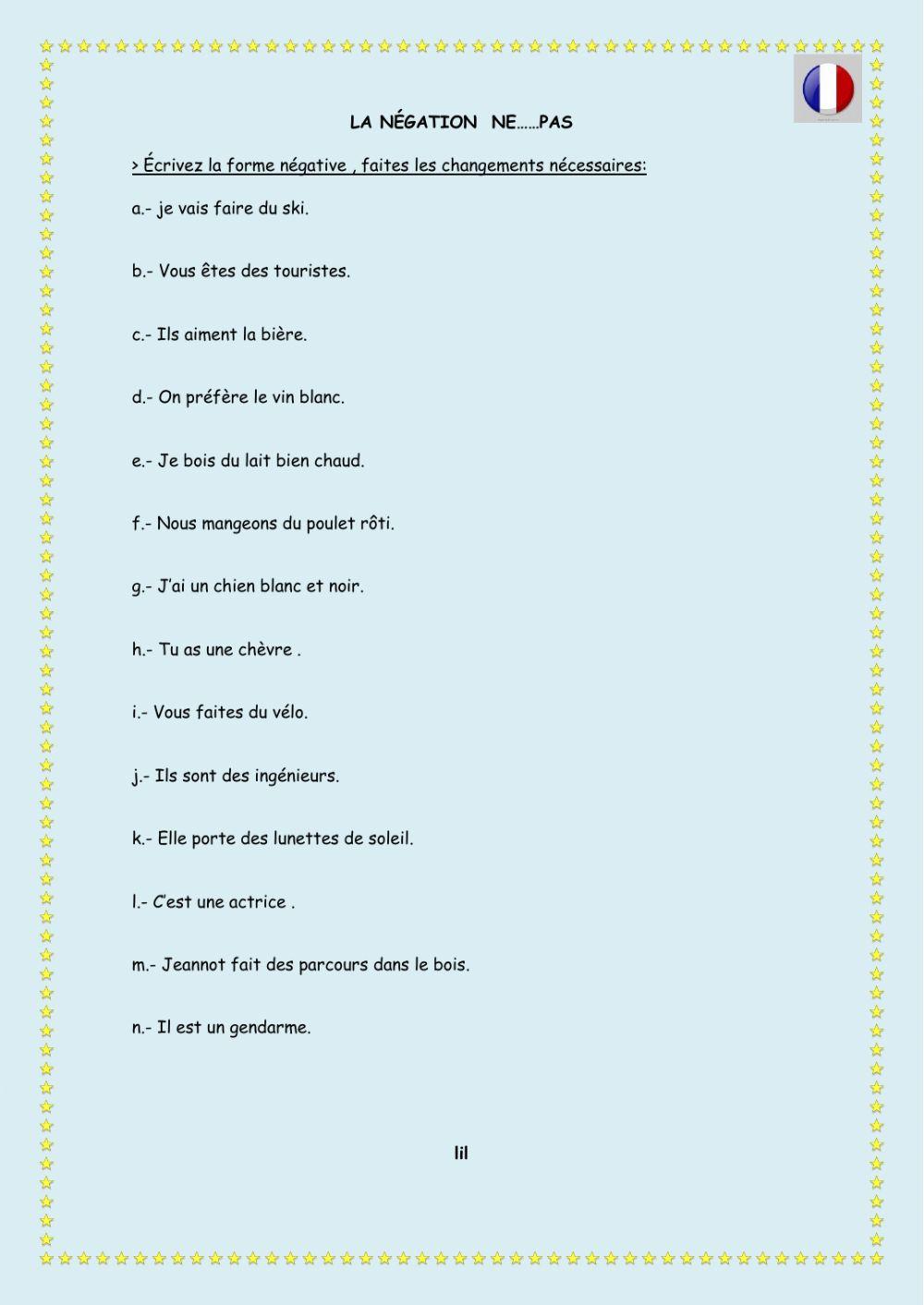 La negation nepas (2) worksheet | Live Worksheets La negation nepas (2) worksheet | Live Worksheets