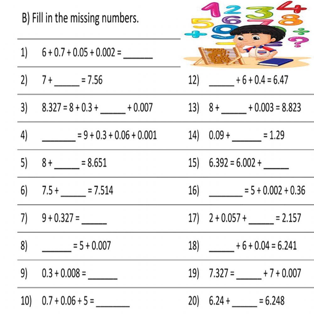 Place value online exercise for 5th Grade | Live Worksheets