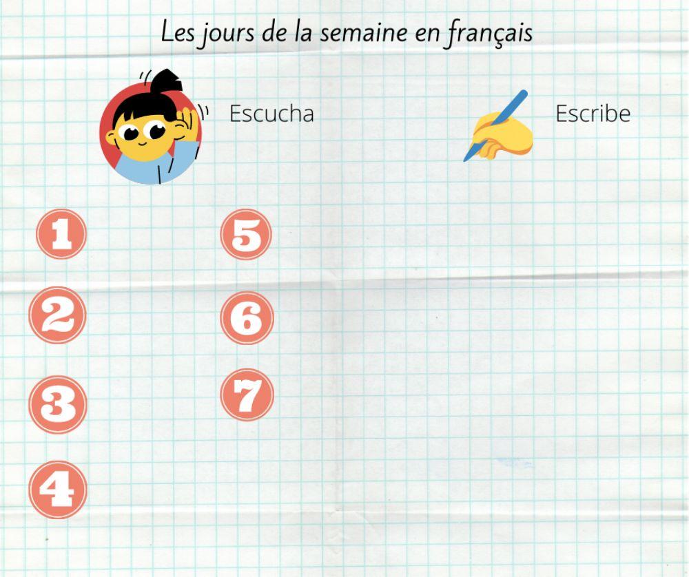 Les jours de la semaine