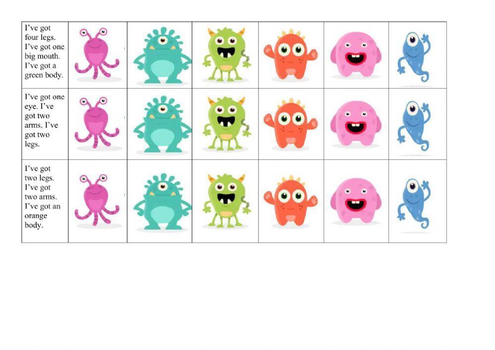 Have got and parts of the body