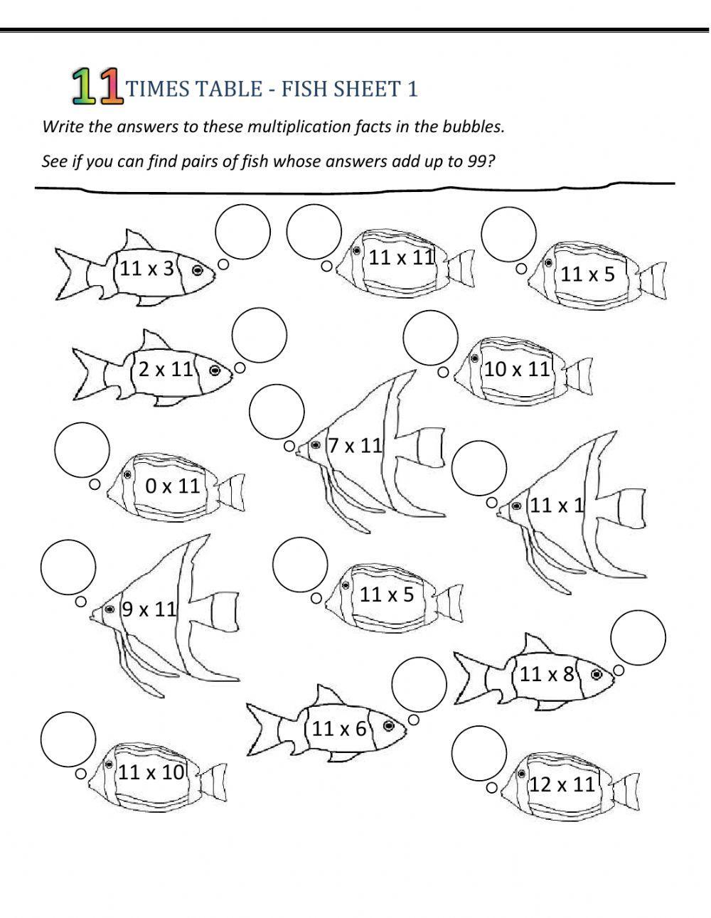 11 Times Table-Fish