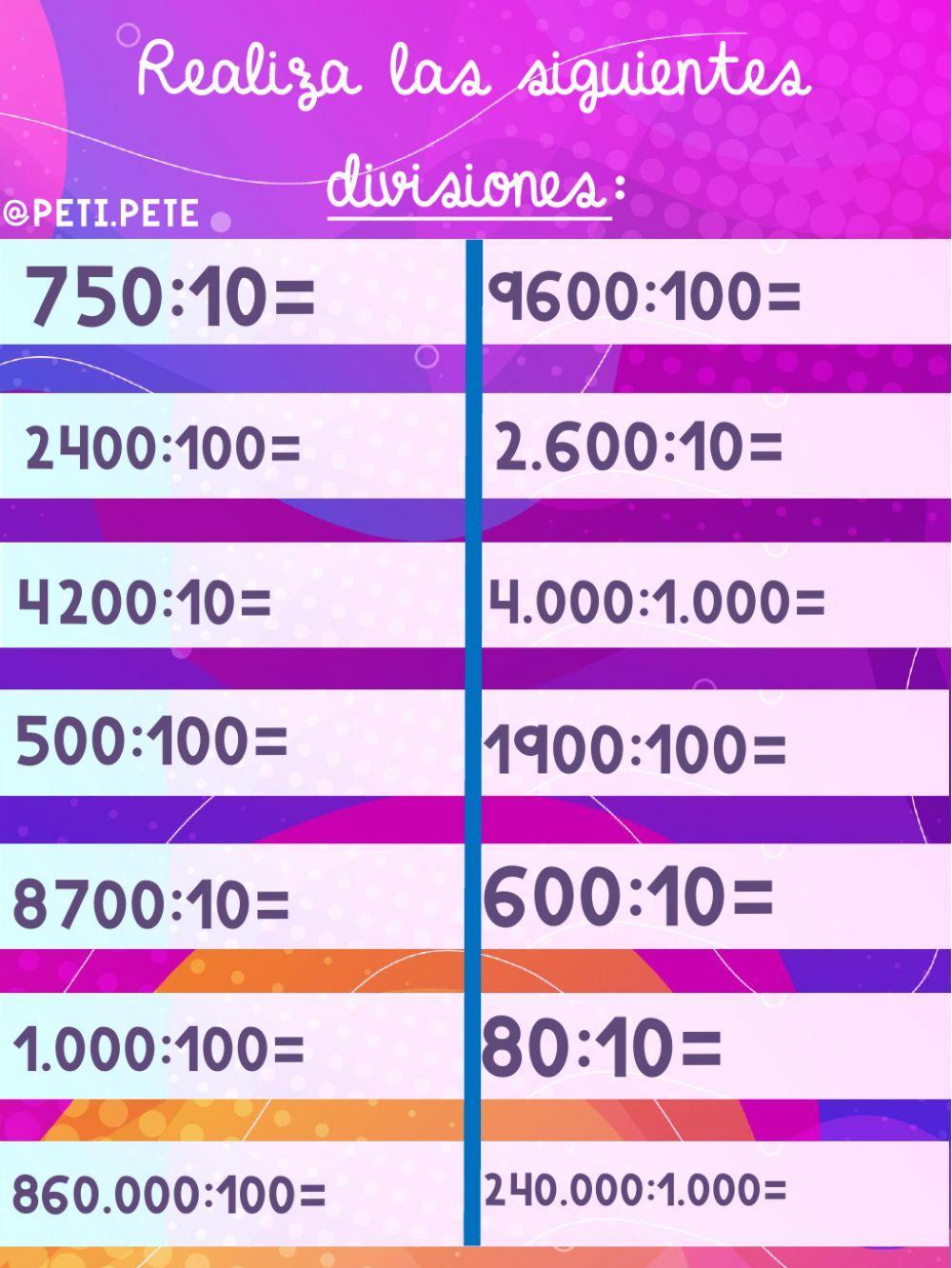 Multiplicar y dividir por la unidad seguida de ceros