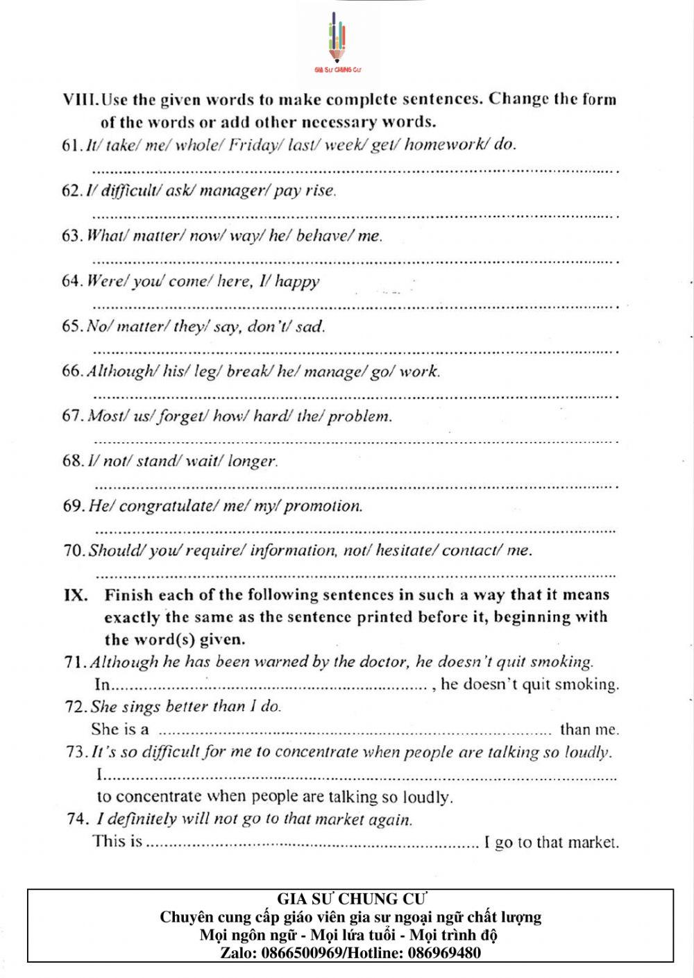 Đề thi Tiếng Anh vào lớp 10 THPT Chuyên Ngoại ngữ số 03