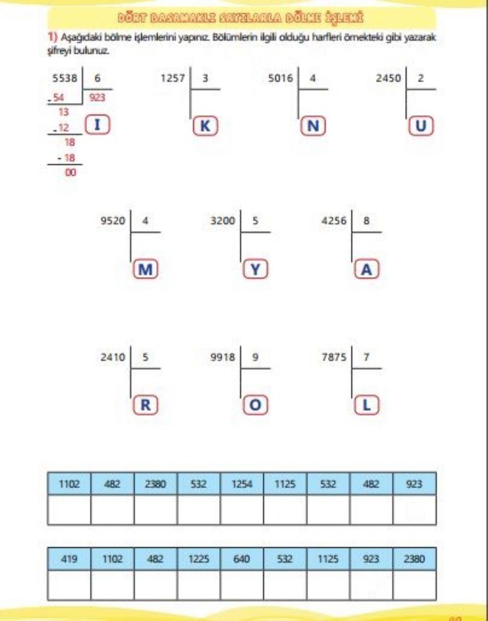 Şifreli Bölme İşlemi 2