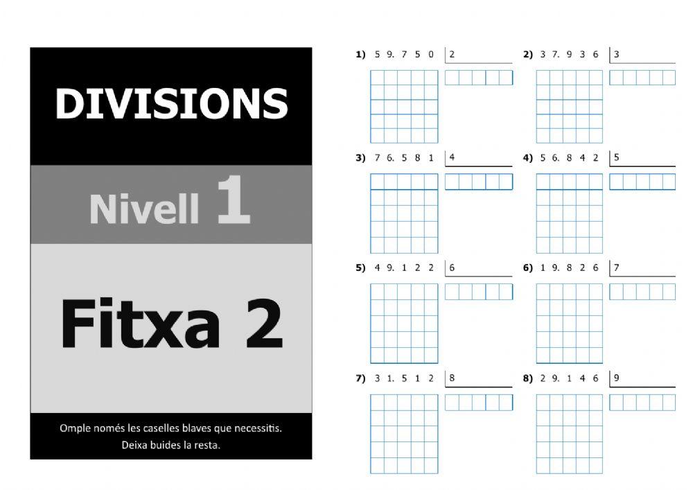Divisions nivell 5 - 1r nivell - Fitxa 2