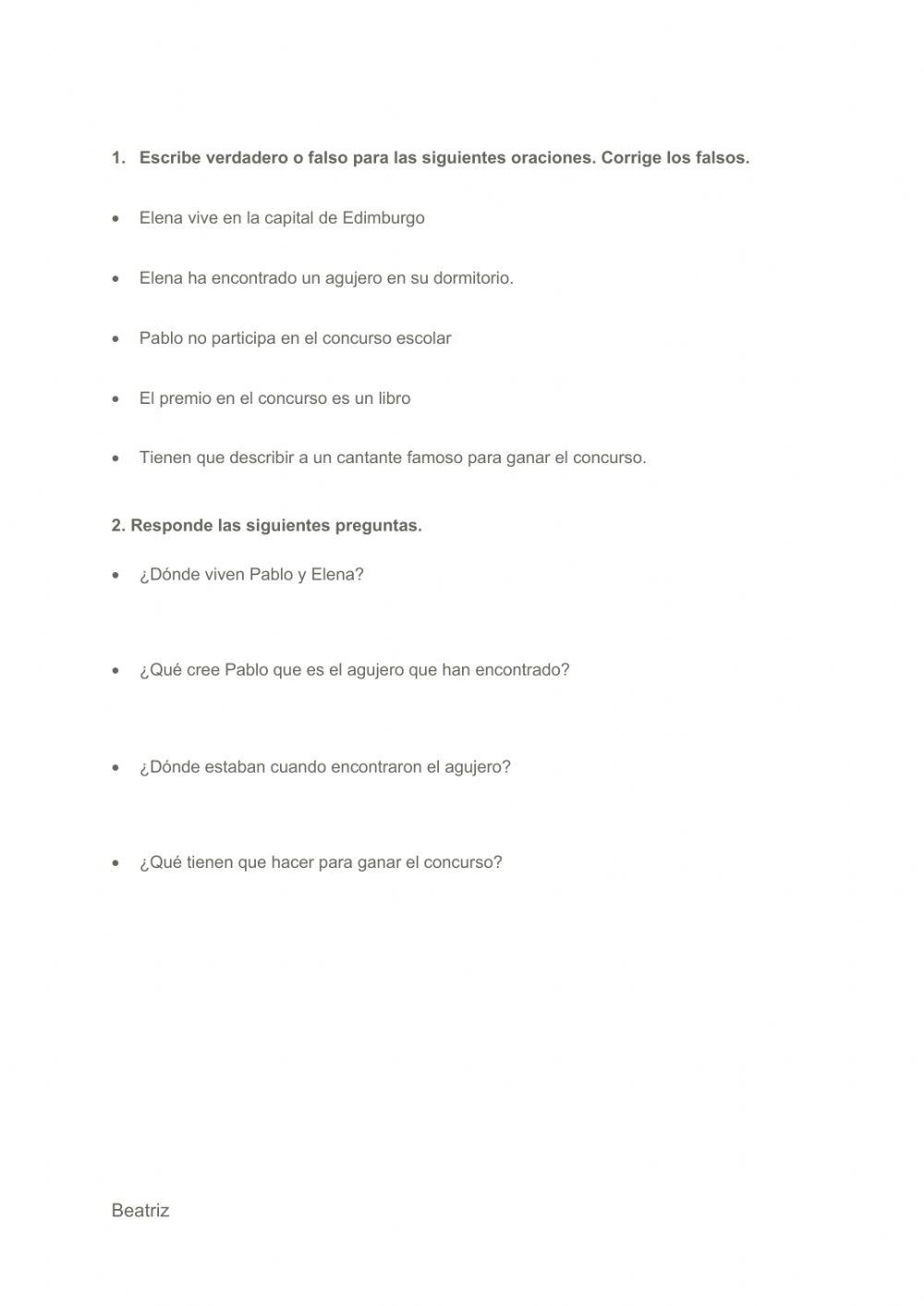 Comprensión Lectora: el agujero