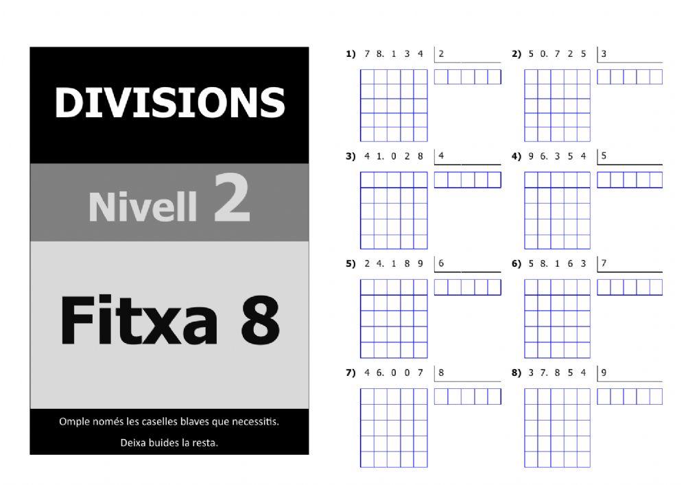 Divisions nivell 5 - 2n nivell - Fitxa 8