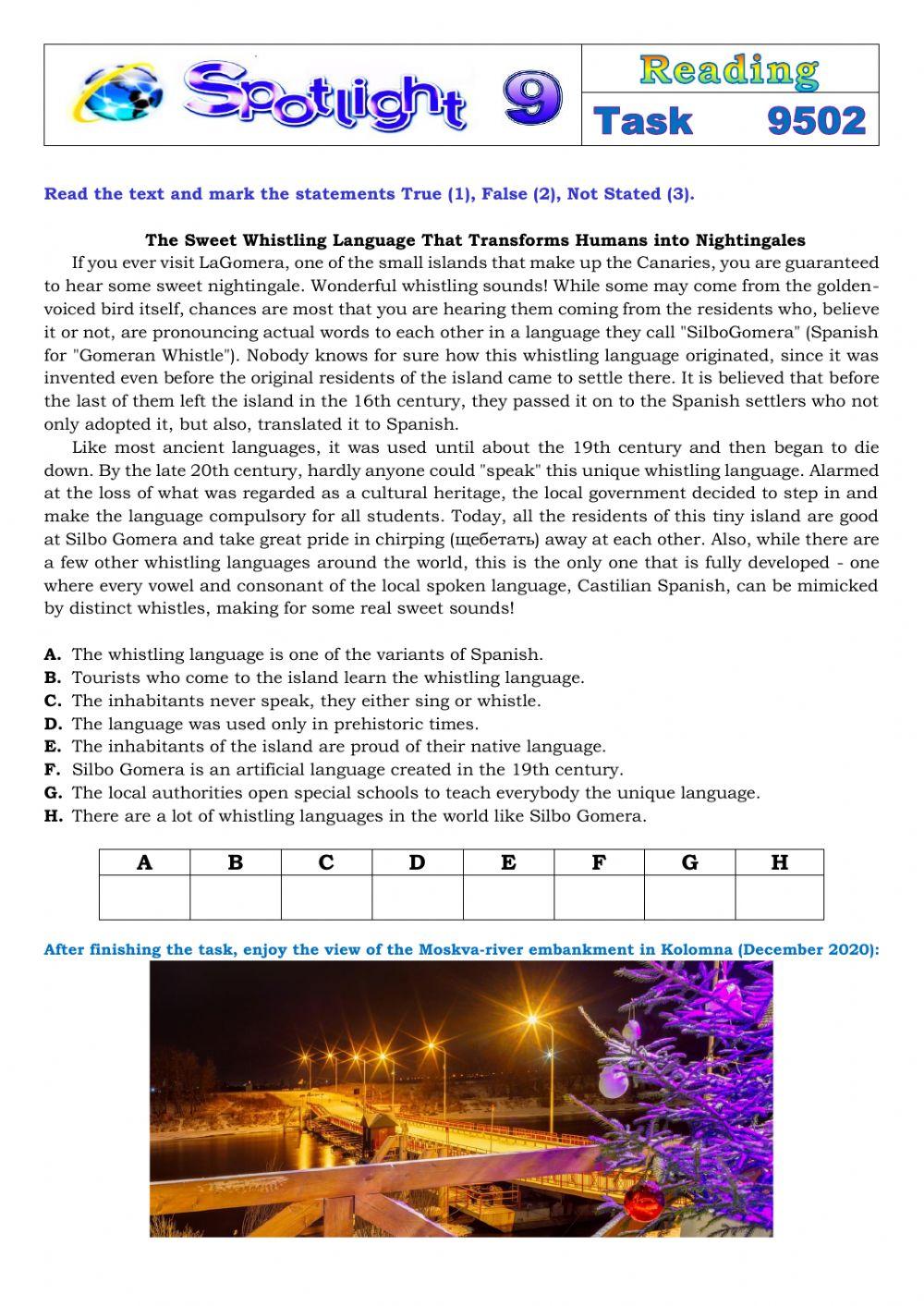 Spotlight 9 Task 9502