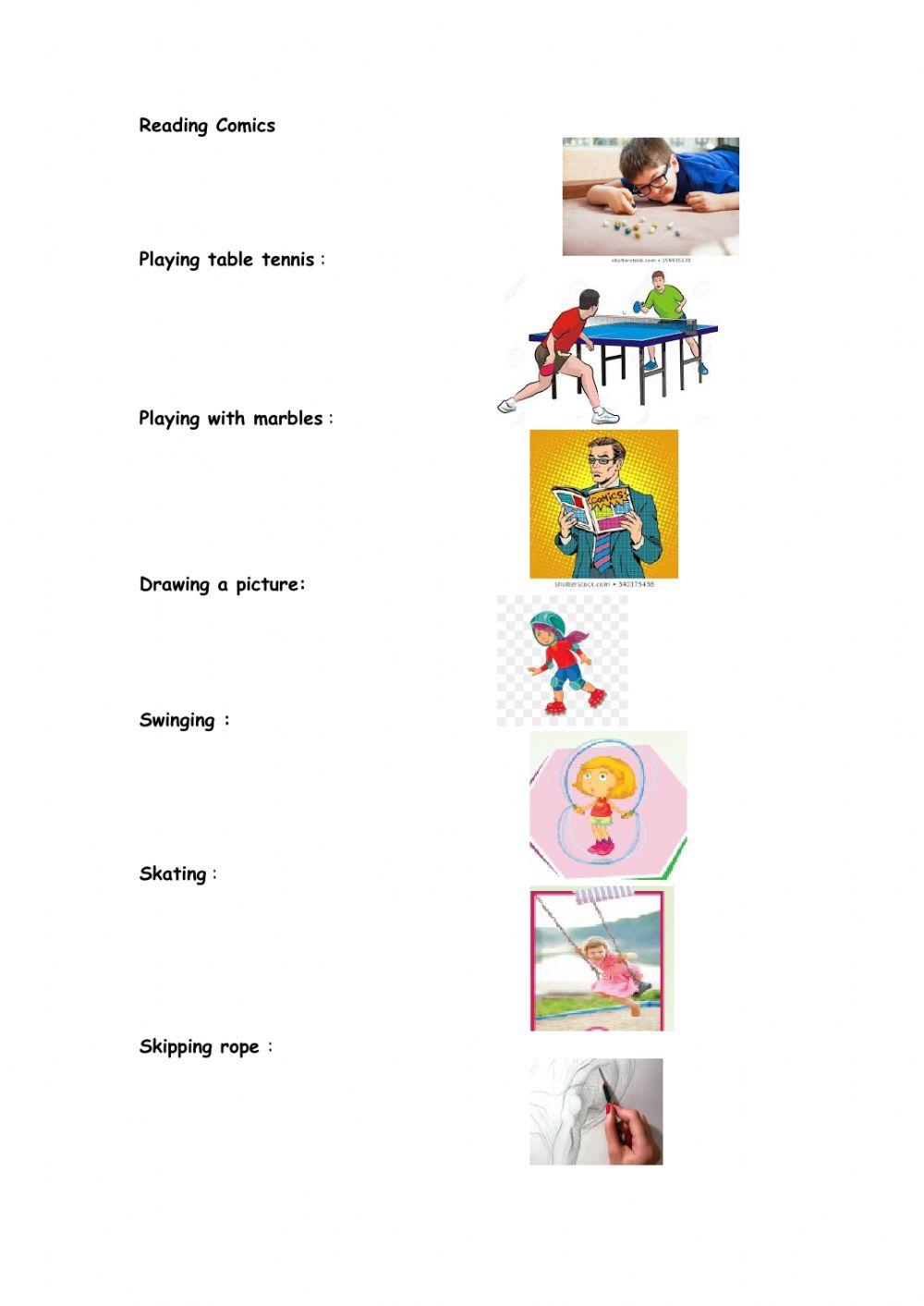 Free time activities interactive exercise for starter live worksheets