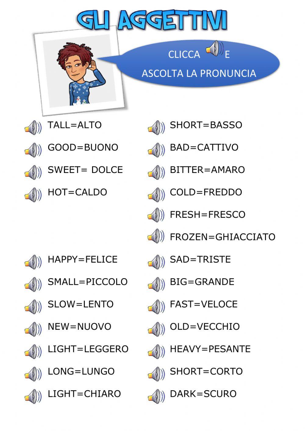 Gli aggettivi Gli aggettivi