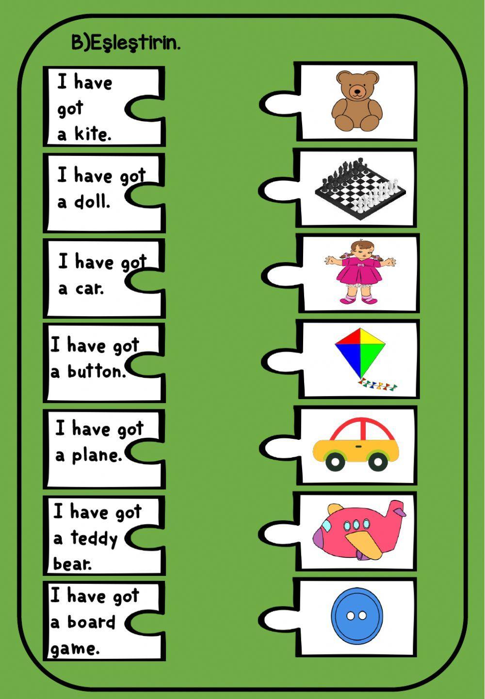 Toys and Games Worksheets