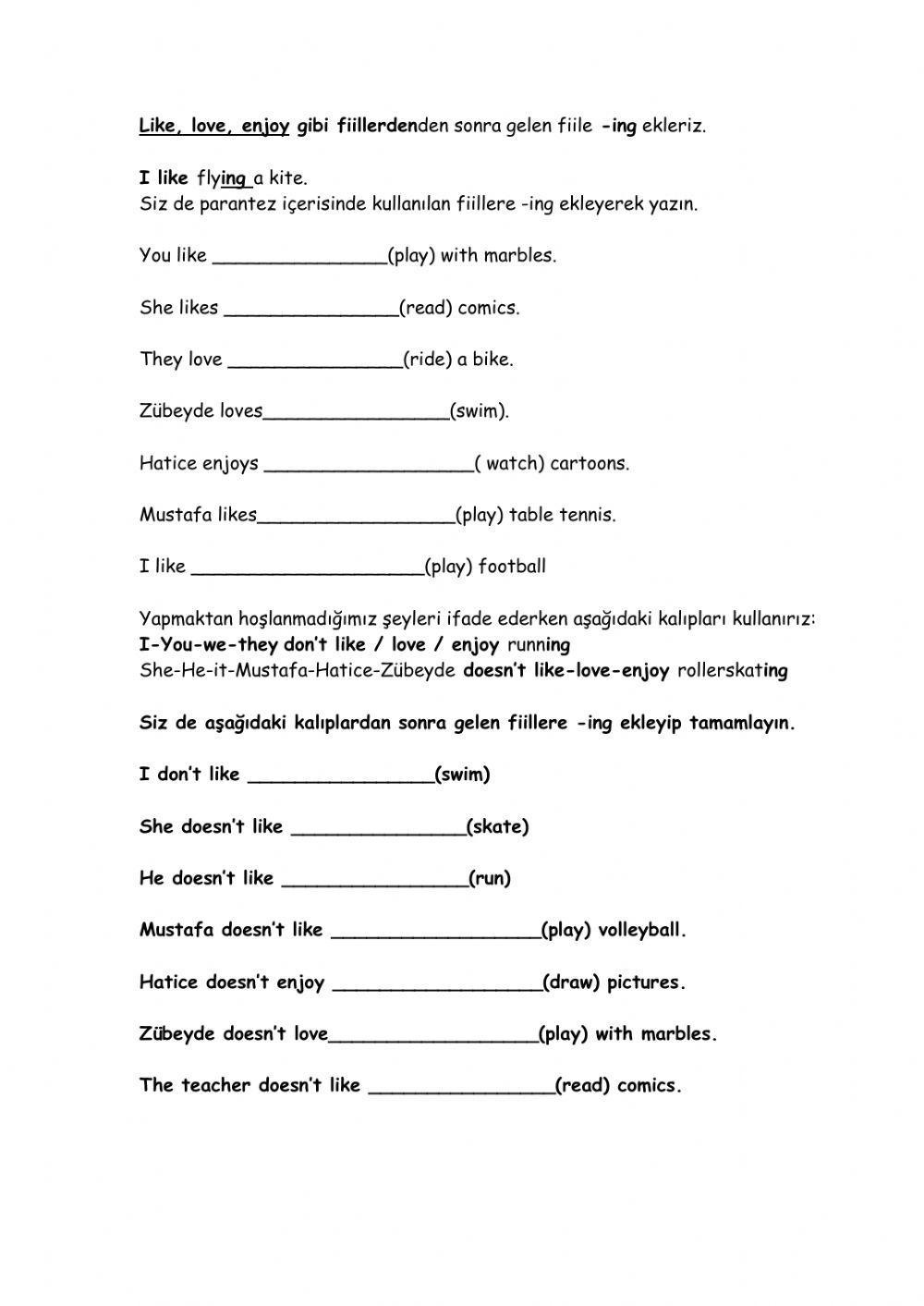 Free Time Activities