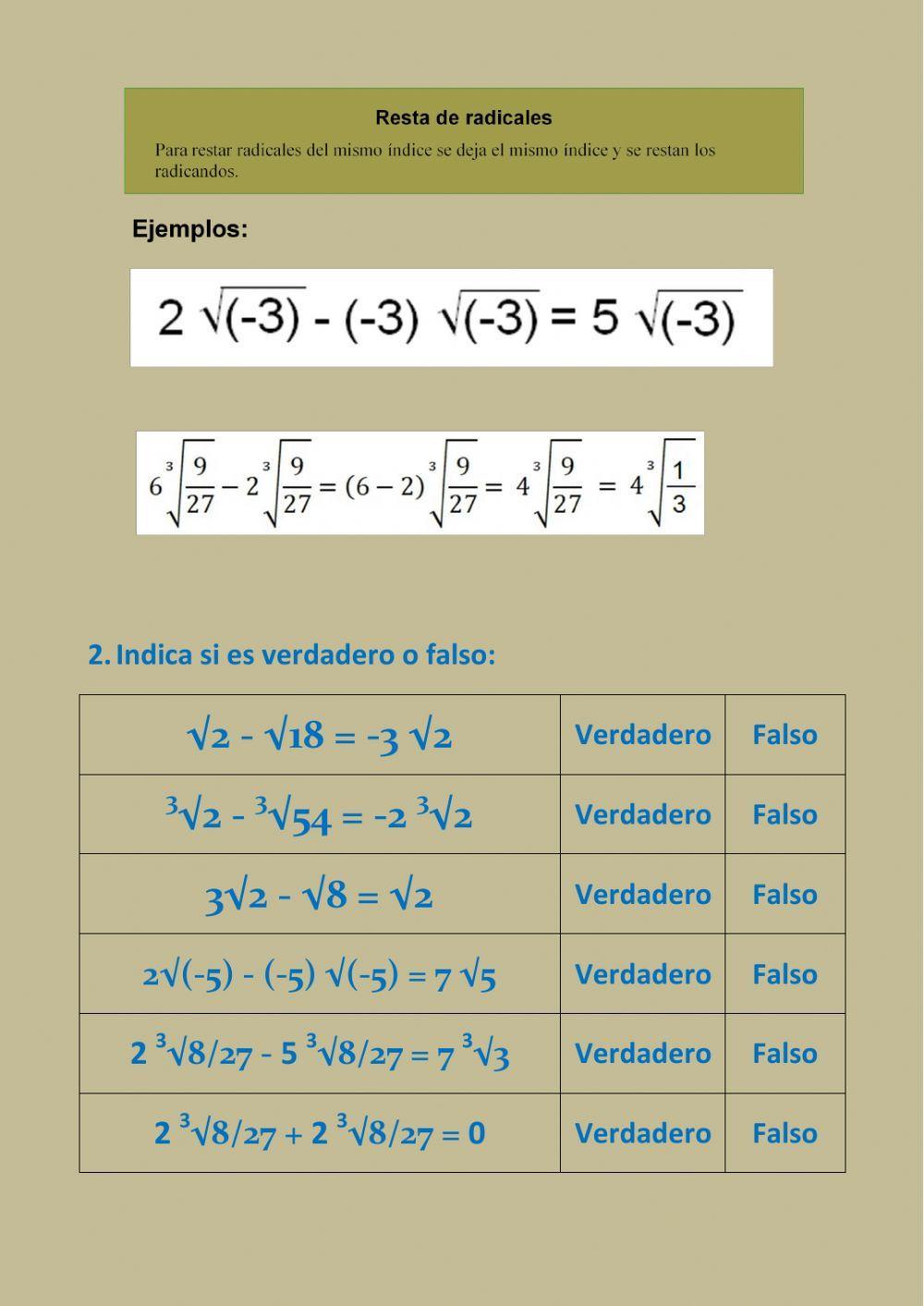 Propiedades de los radicales