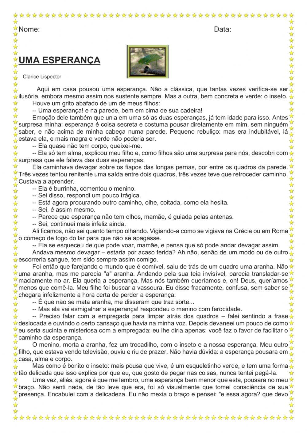 Valores - esperança Valores - esperança