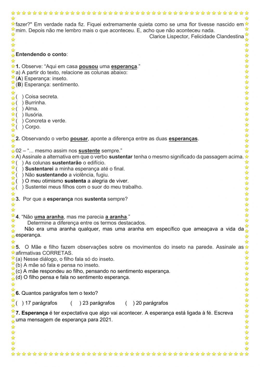 Valores - esperança Valores - esperança