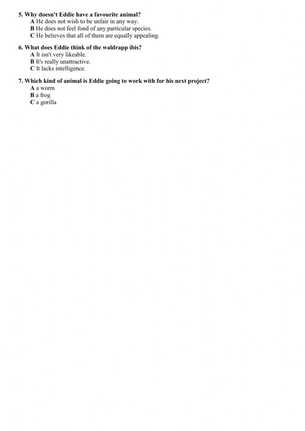 Listening test (10 Form, 2013-2014)