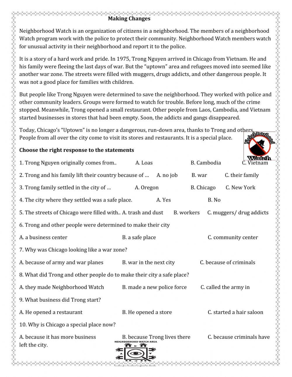 Reading comprehension