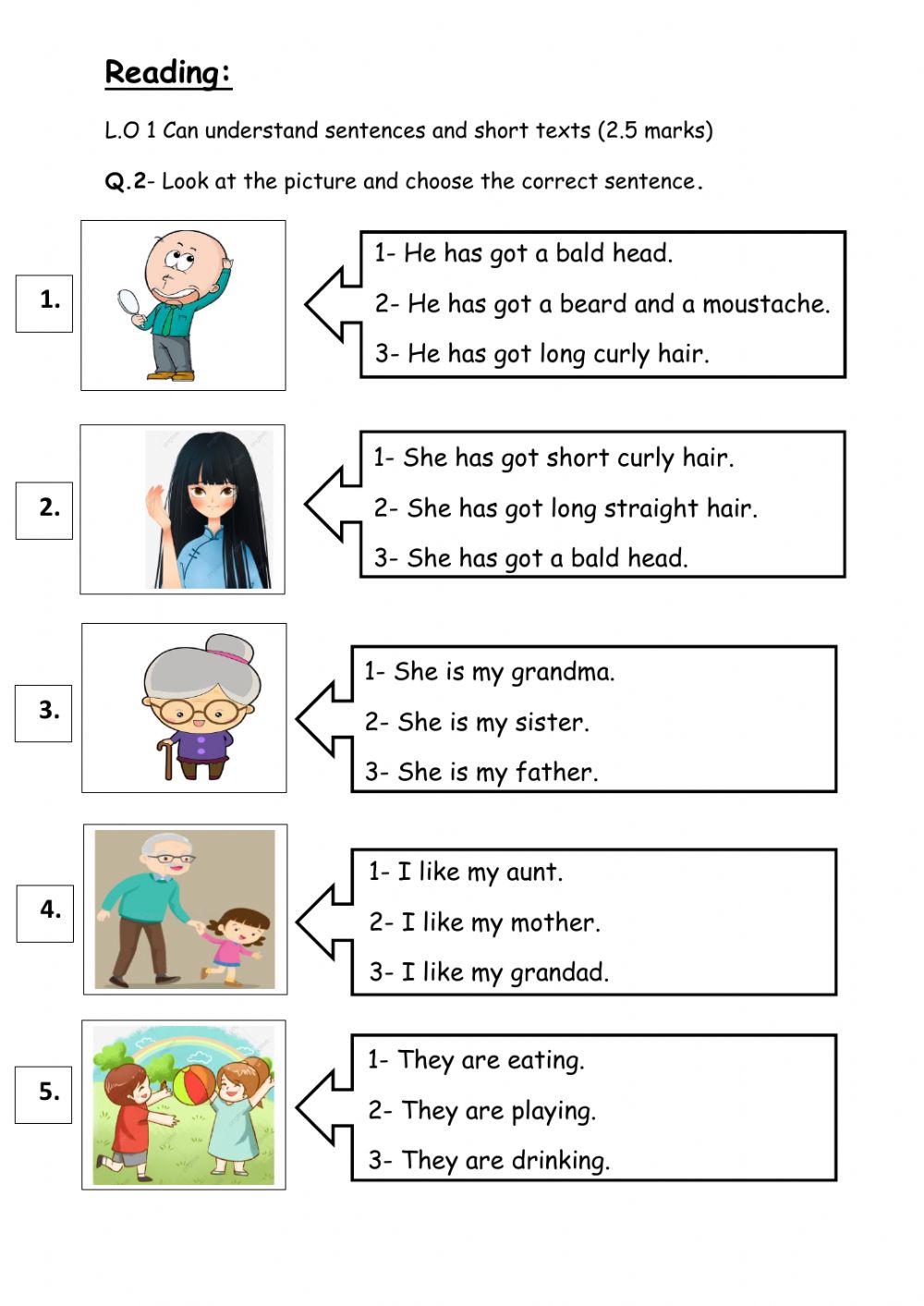 Listening and reading quiz