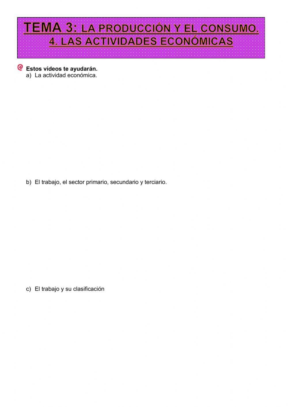 Las actividades económicas