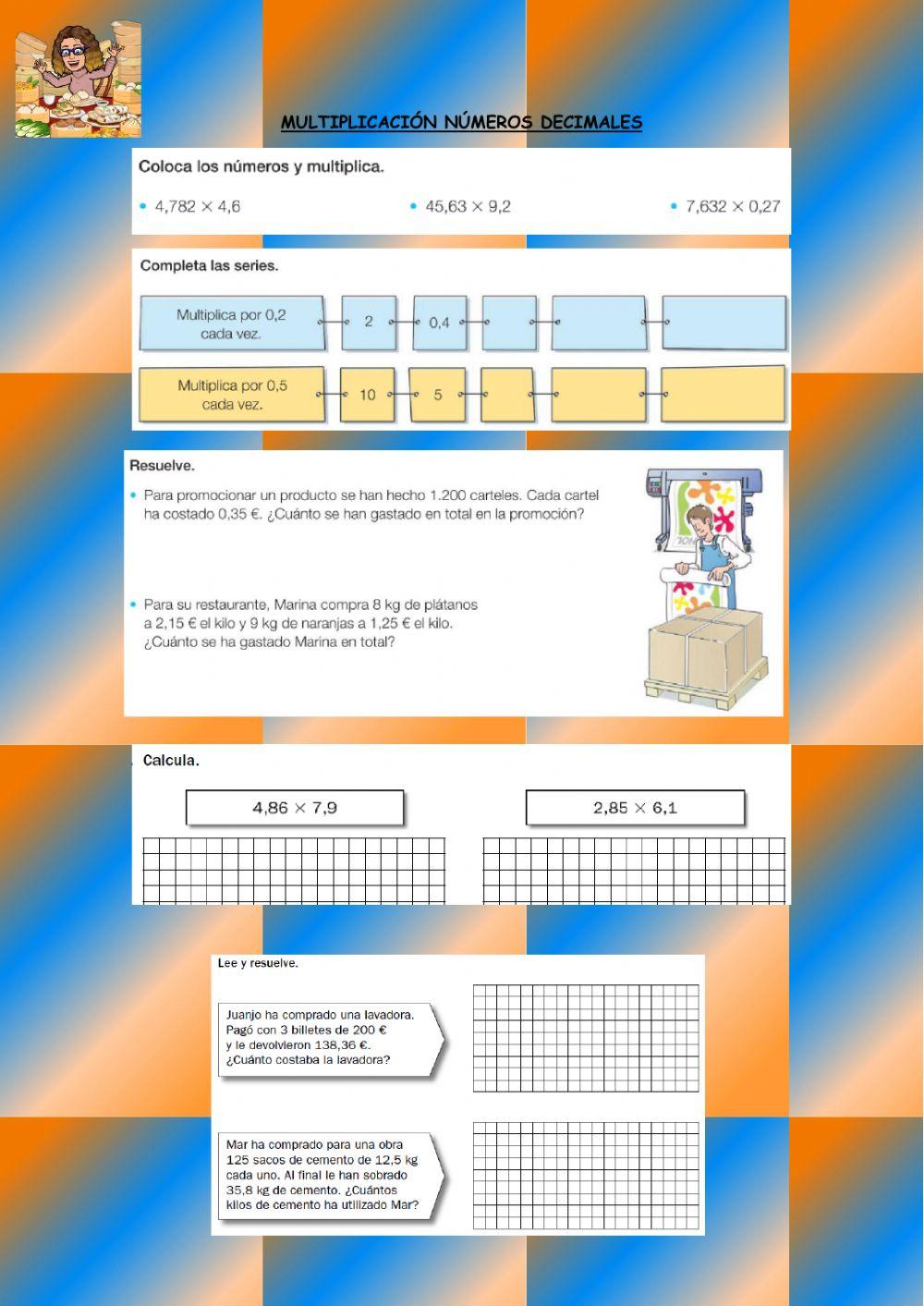 Multiplicación números decimales