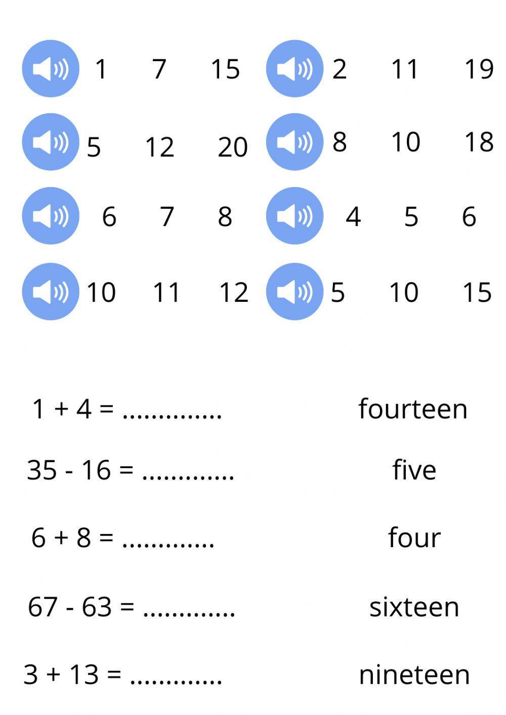 Numbers 1-20 Numbers 1-20