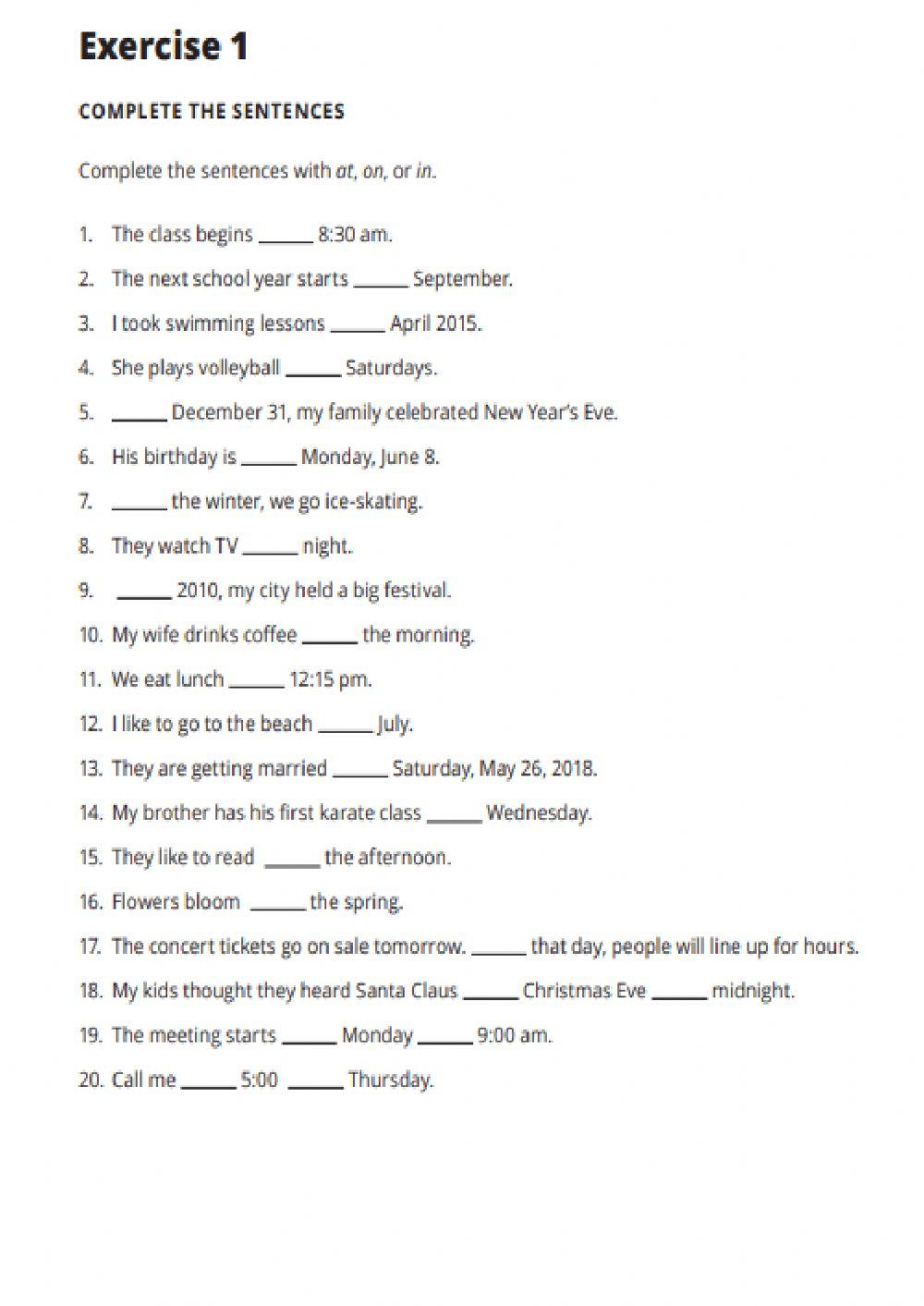 Preposition of places