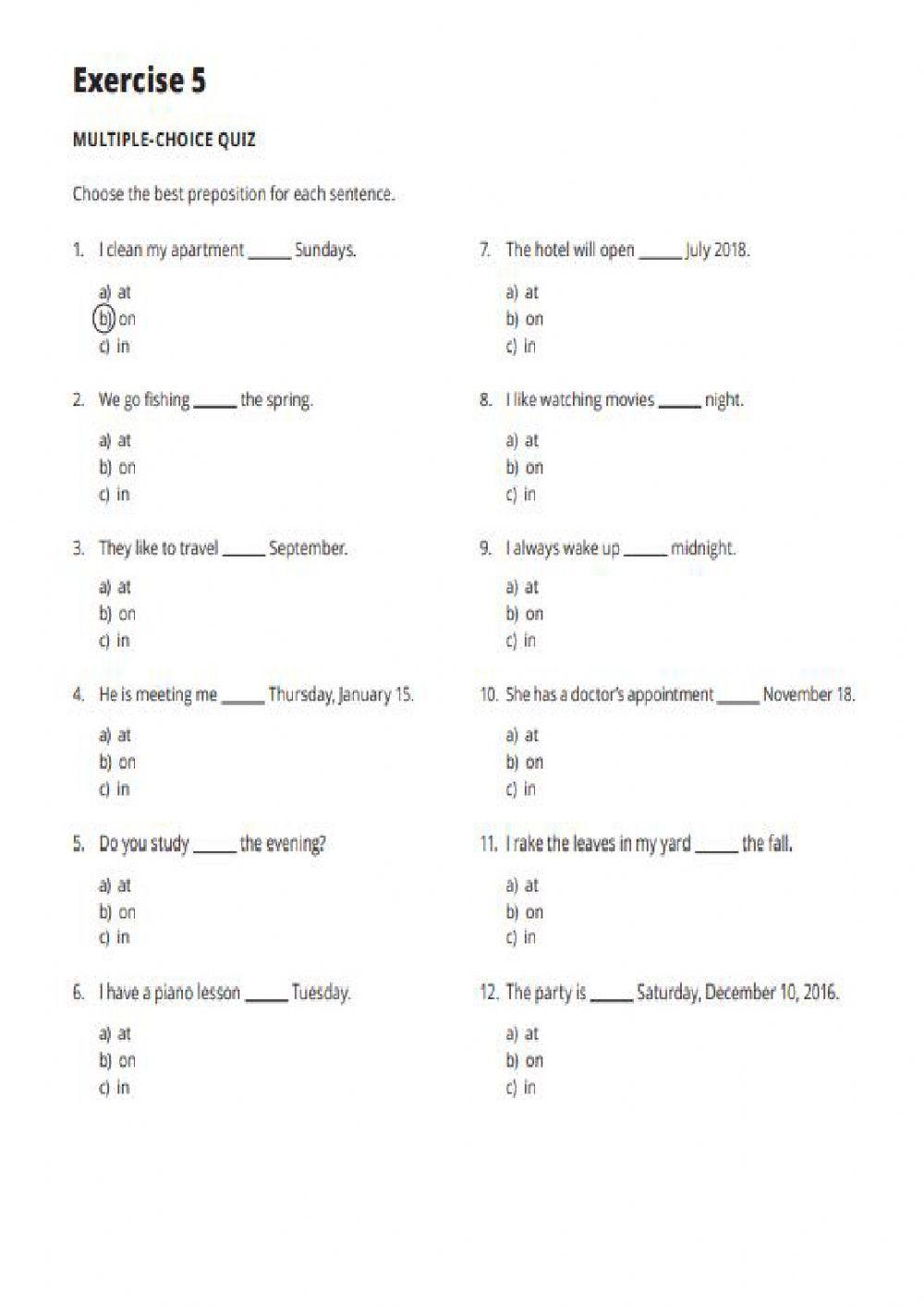 Preposition of places