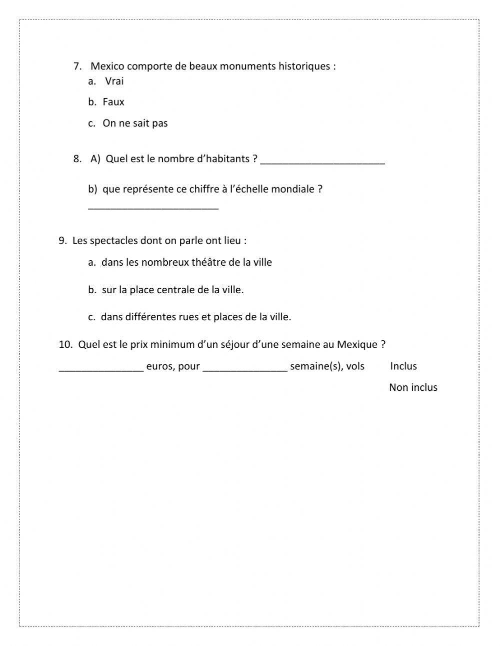 Ecoute - B1 Le Mexique