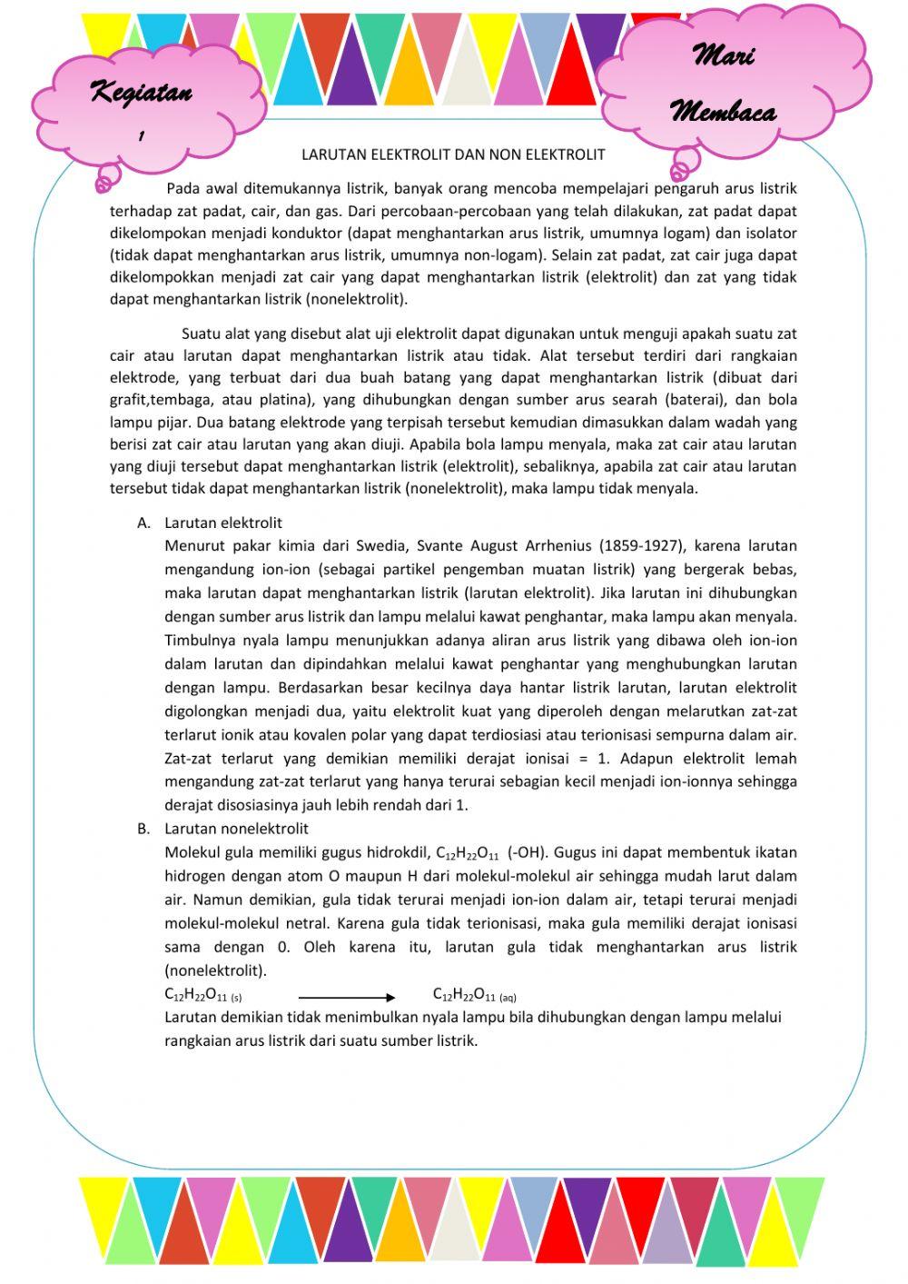 LKPD Larutan Elektrolit dan Non Elektrolit