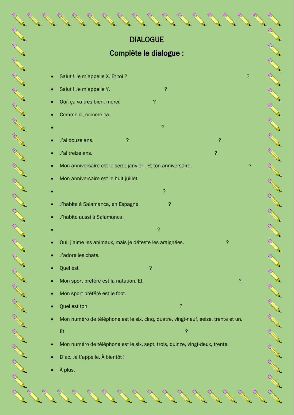 Dialogue: se présenter