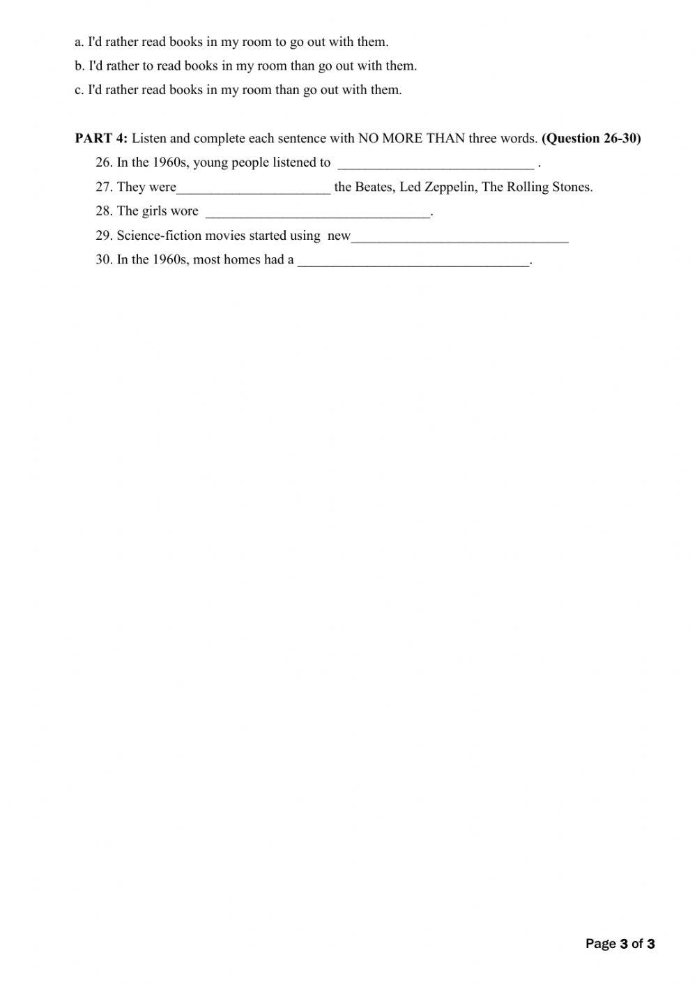 Mid-term test-basic english 2