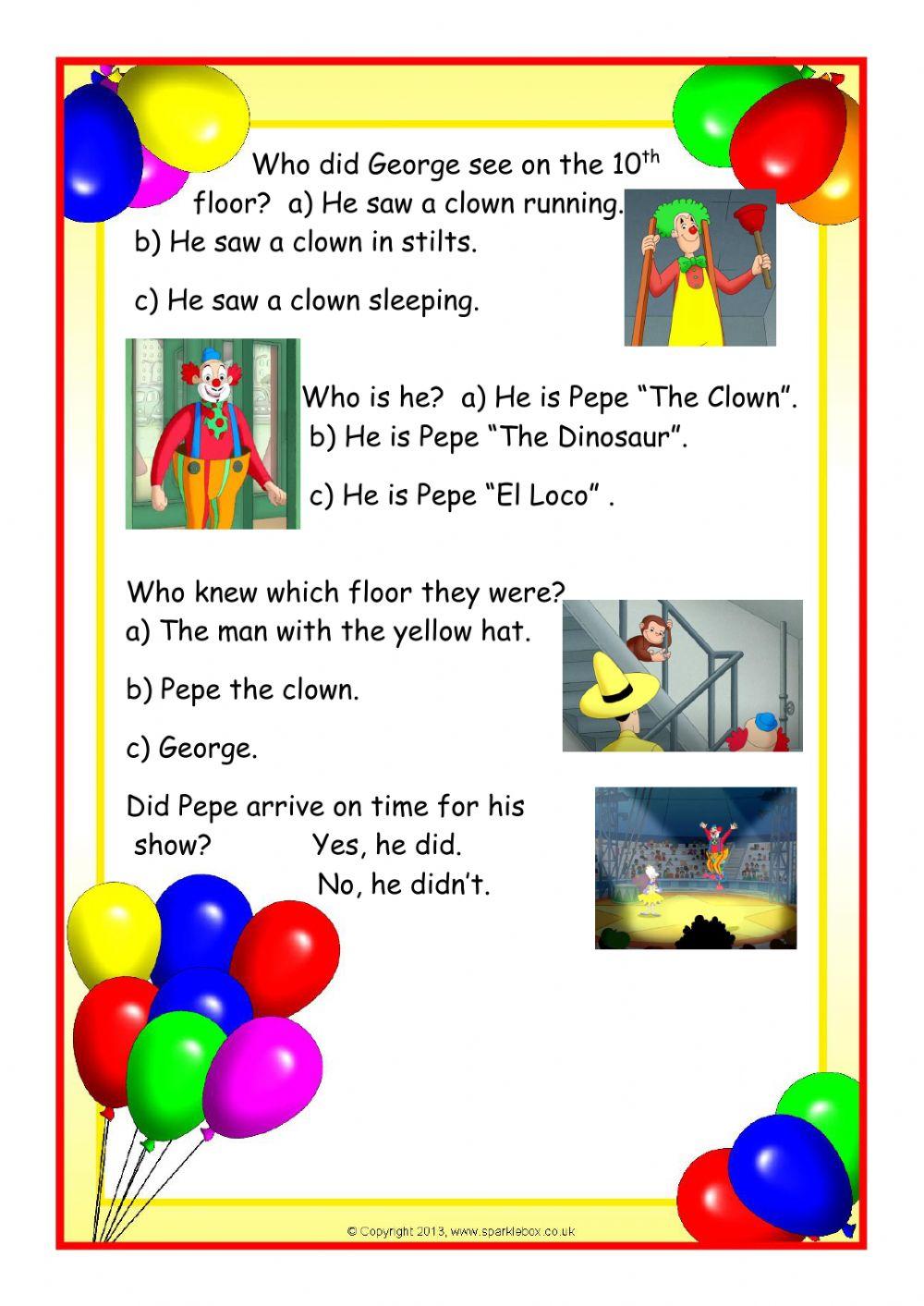 Curious George at the Clowns' School