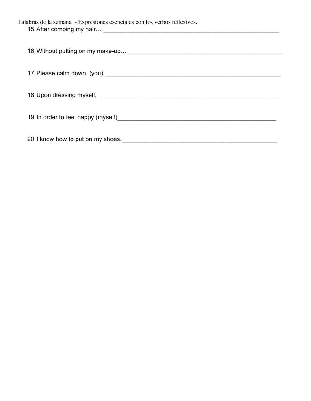 Mastery expressions with reflexives