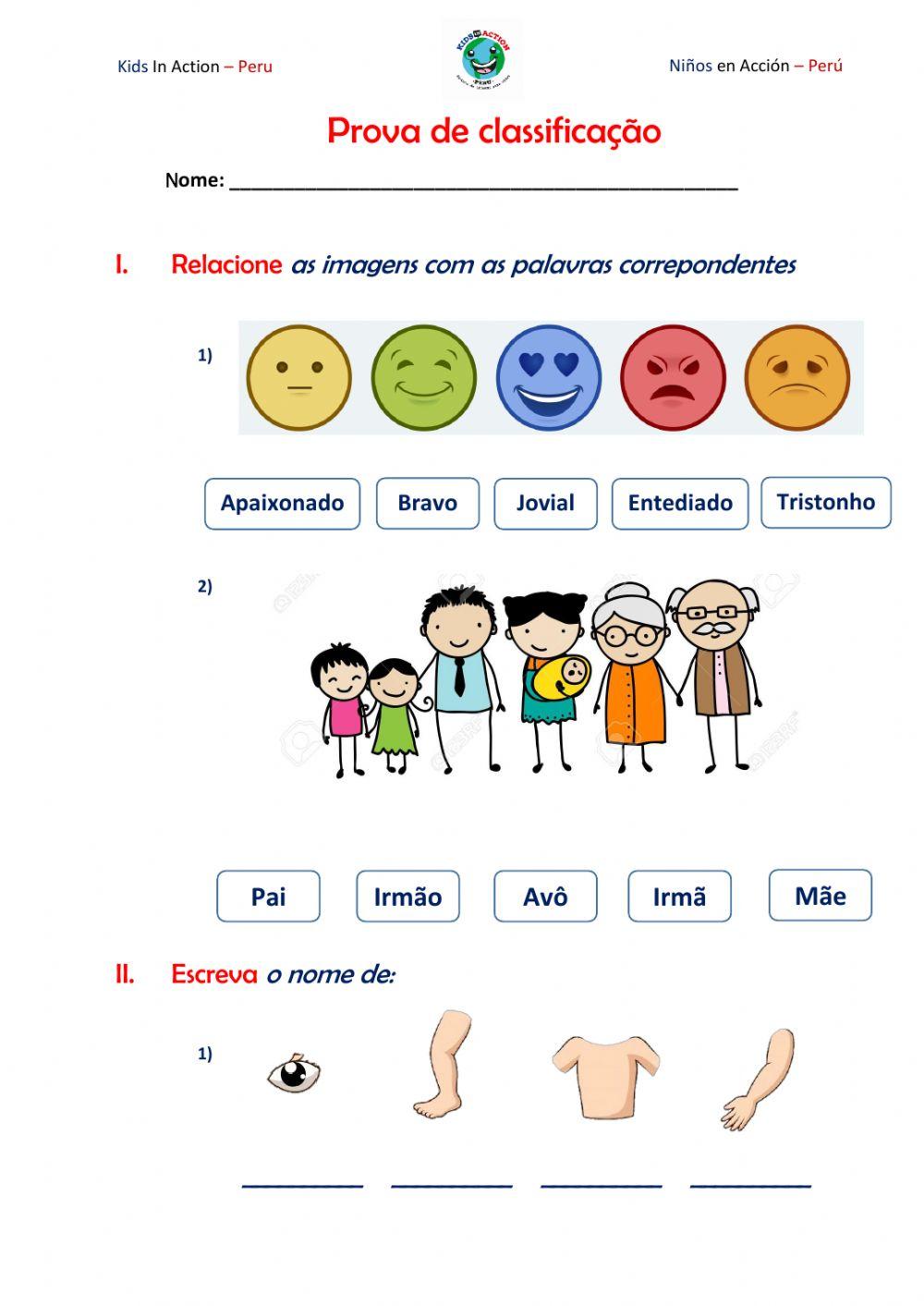 Prova de classificação
