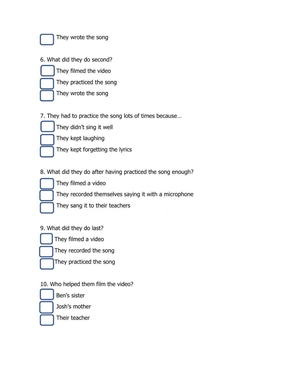 Listening Exam 6th January