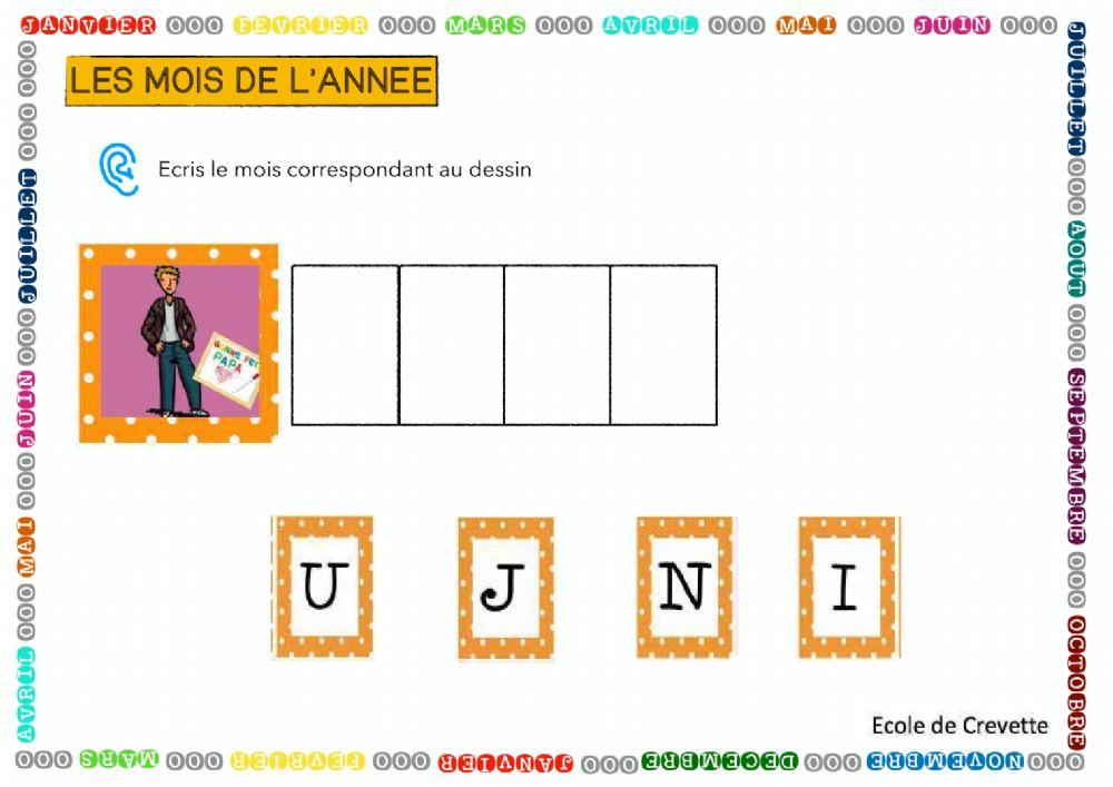 Les mois de l'année (3)