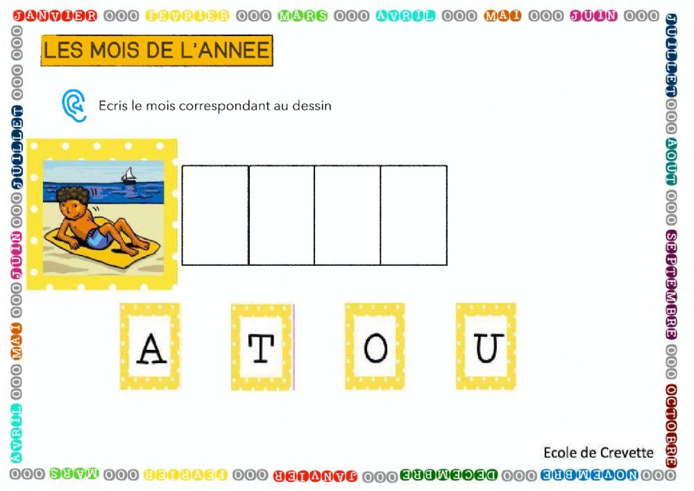 Les mois de l'année (4)