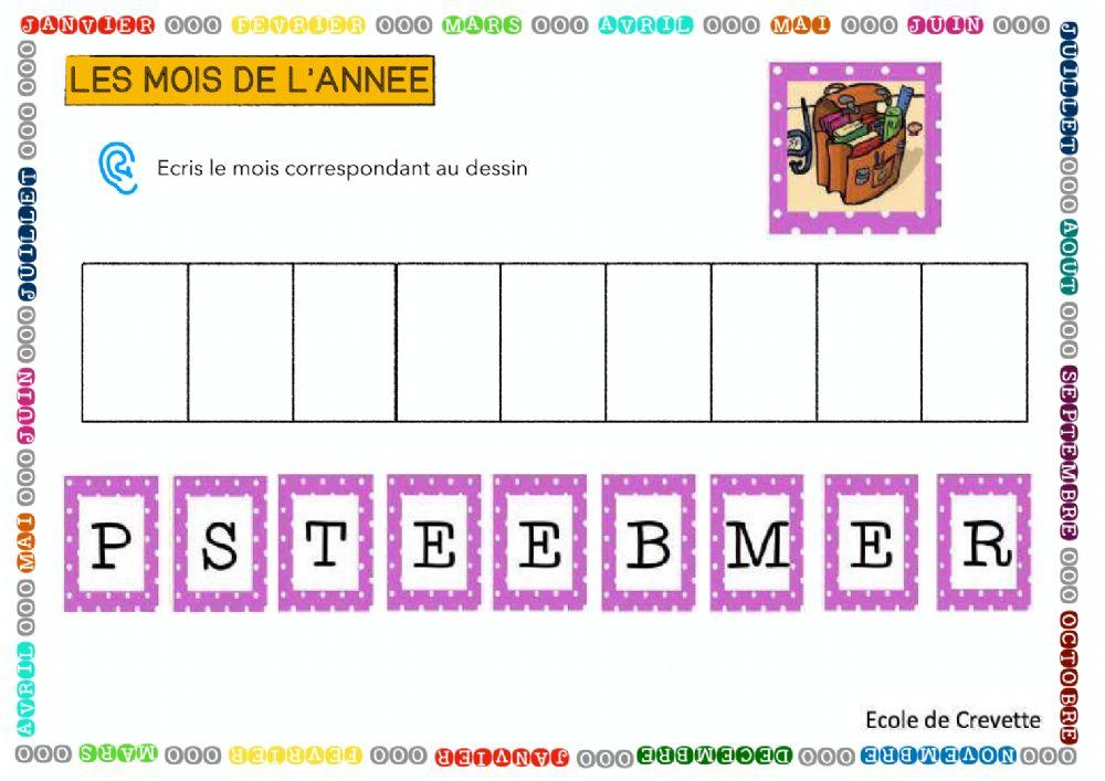 Les mois de l'année (4)