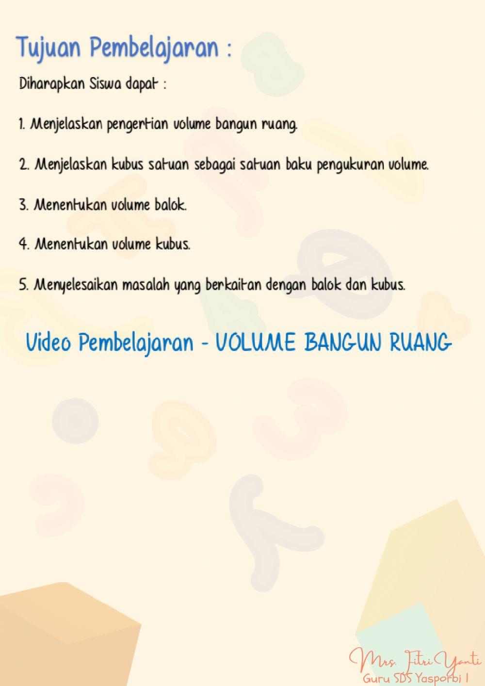 Volume Bangun Ruang1-3 Volume Bangun Ruang1-3