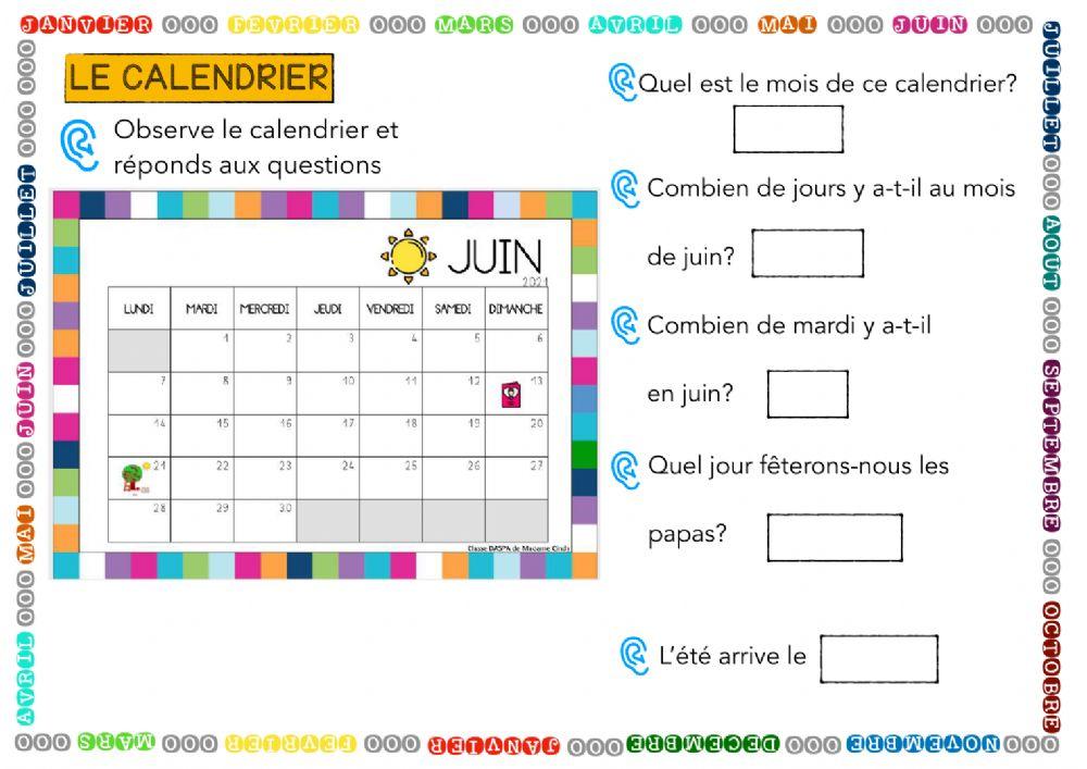 Calendrier 6